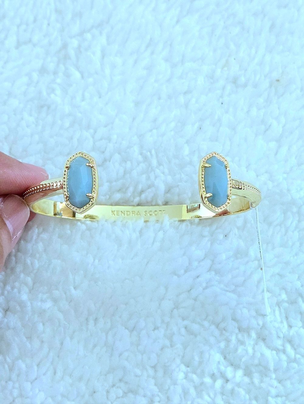 Kendra Scott Gold💛 "Elton" Cuff Bracelet with Amazonite Stones - NWT - Picture 12 of 16